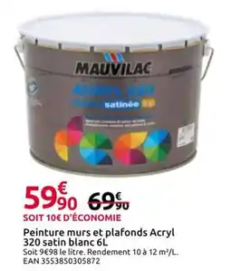 Mr Bricolage MAUVILAC Peinture murs et plafonds Acryl offre