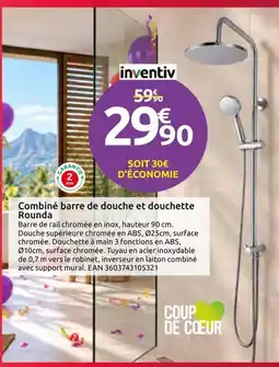 Mr Bricolage inventiv Combiné barre de douche et douchette Rounda offre