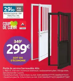 Mr Bricolage ALUSINAN Porte de service barreaudée Alto offre