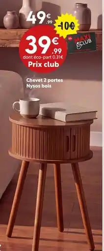Maxi Bazar Chevet 2 portes nysos bois offre