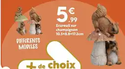 Maxi Bazar Écureuil sur champignon 10.5x8.8x17.2 cm offre