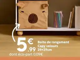 Maxi Bazar Boite de rangement capy velours offre
