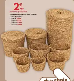 Maxi Bazar Panier little cottage jonc ø14cm offre