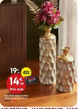 Maxi Bazar Vase belli métal offre