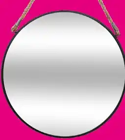 Maxi Bazar Miroir rond en métal noir et corde offre