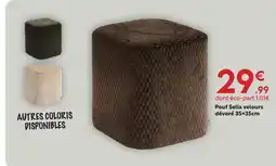 Maxi Bazar Pouf selia velours dévoré 35×35cm offre
