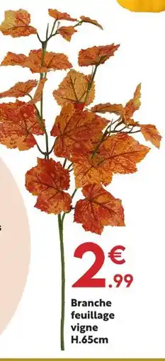 Maxi Bazar Branche feuillage vigne h.65 cm offre