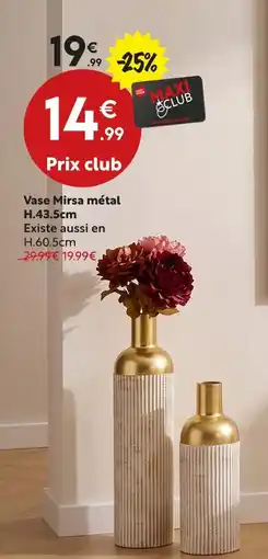 Maxi Bazar Vase mirsa métal offre