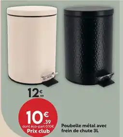 Maxi Bazar Poubelle métal avec frein de chute 3 l offre