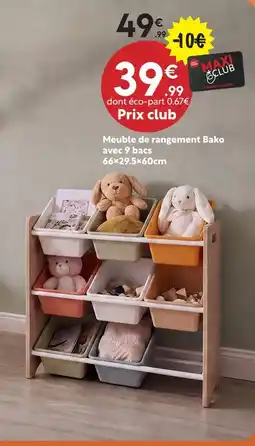 Maxi Bazar Bako meuble de rangement avec 9 bacs offre