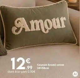 Maxi Bazar Coussin brodé coton offre