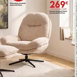 Maxi Bazar Fauteuil pivotant stelan chenille offre