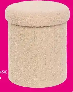 Maxi Bazar Pouf pliable jaiko bouclette beige offre