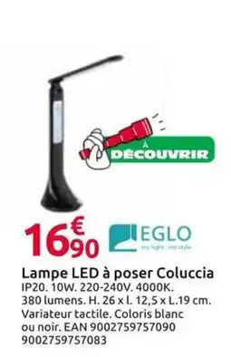 Mr Bricolage EGLO Lampe LED à poser Coluccia offre