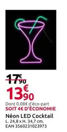 Mr Bricolage Néon LED Cocktail offre