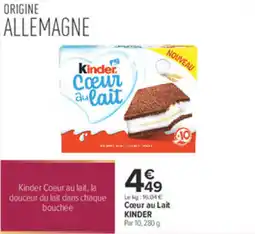 Carrefour City Kinder Coeur au lait offre