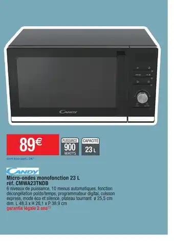 Micro-Ondes Monofonction 23L