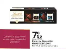 Carrefour City LINDT Carrés de dégustation Excellence offre