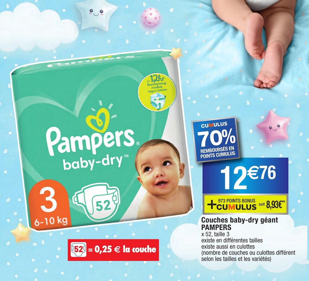 Promo Couches BabyDry Géant chez Migros
