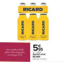 Carrefour City RICARD Apéritif anisé offre