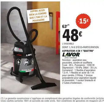 LAVOR Aspirateur 4 en 1 "Quattro"