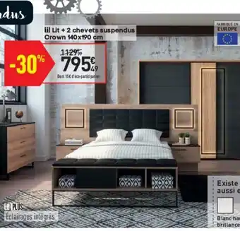 Conforama Lit + 2 Chevets Suspendus offre