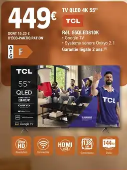 E.Leclerc Espace Culturel TCL TV QLED 4K 55" offre