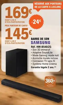 E.Leclerc Espace Culturel SAMSUNG BARRE DE SON offre