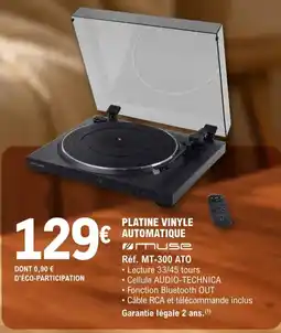 E.Leclerc Espace Culturel MUSE Platine vinyle automatique offre