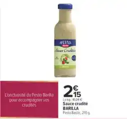 Carrefour City BARILLA Sauce crudité Pesto Basilic offre