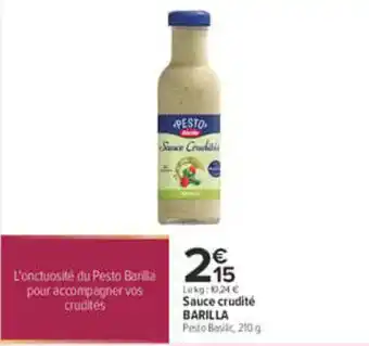 BARILLA Sauce crudité Pesto Basilic