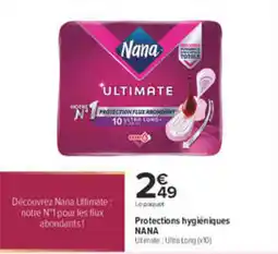 Carrefour City Nana Protections hygiéniques offre