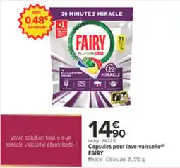 Carrefour City FAIRY Capsules pour lave-vaisselle offre
