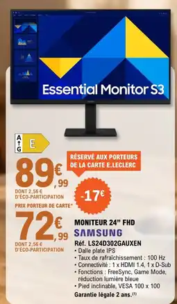 E.Leclerc Espace Culturel SAMSUNG Essential Monitor S3 offre