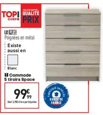Commode 5 Tiroirs Space