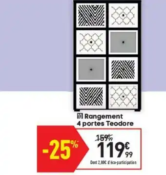 Conforama Rangement 4 Portes Teodore offre