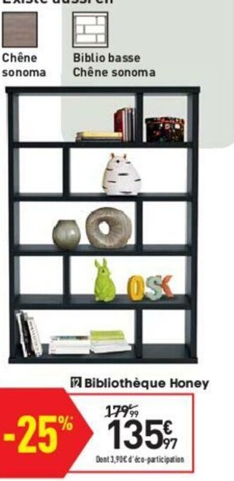 Conforama Bibliothèque Honey offre