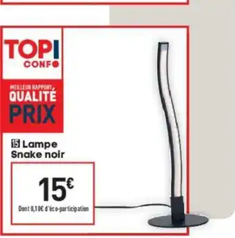 Conforama Lampe Snake Noir offre