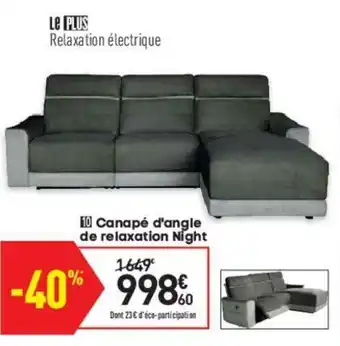 Conforama Canapé d'angle de Relaxation Night offre