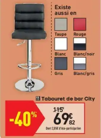 Conforama Tabouret de Bar City offre