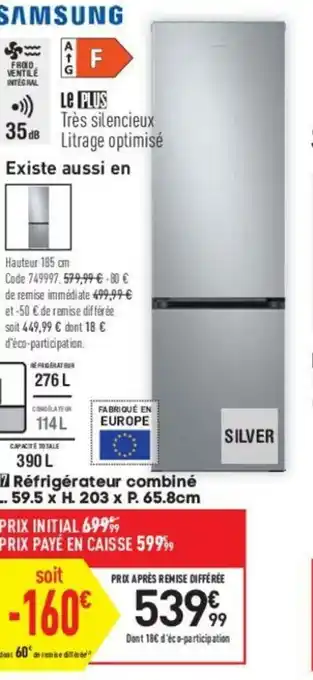Conforama Réfrigérateur combiné offre