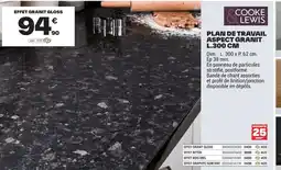 Brico Dépôt COOKE LEWIS PLAN DE TRAVAIL ASPECT GRANIT offre