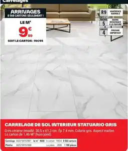 Brico Dépôt Carrelage Statuario Gris offre