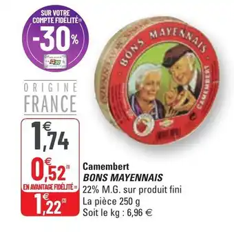 G20 Camembert Bons Mayennais offre