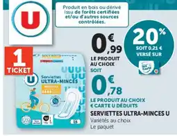 U Express U Serviettes ultra-minces offre