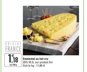 G20 Emmental Au Lait Cru offre