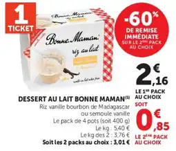 U Express Bonne Maman Dessert au lait offre