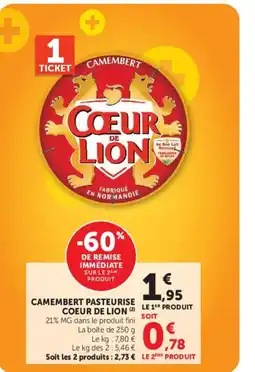 U Express Coeur de Lion Camembert pasteurise offre