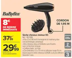 Carrefour BaByliss Sèche cheveux moteur DC offre