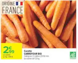 Carrefour CARREFOUR BIO Carotte offre